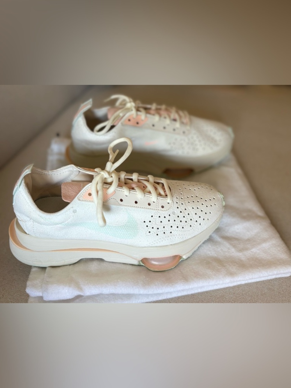 Nike  Air Zoom Type Women's Ivory & Soft Pink Platform Sneakers
